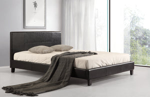 Queen PU Leather Bed Frame Black