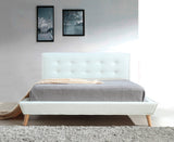 Queen PU Leather Deluxe Bed Frame White