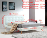 Queen PU Leather Deluxe Bed Frame White