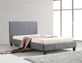 King Single Linen Fabric Bed Frame Grey