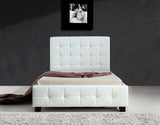 King Single PU Leather Deluxe Bed Frame White