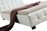 King Single PU Leather Deluxe Bed Frame White