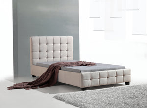 King Single Linen Fabric Deluxe Bed Frame Beige