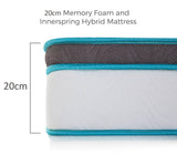 Palermo Double 20cm Memory Foam and Innerspring Hybrid Mattress