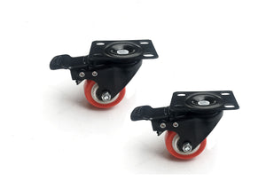 8 x 2" Polyurethane Castor Wheels - Swivel and 4 with brake