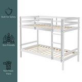 Tracey Solid Pinewood Kids' Single Bunk Bed White