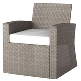 Corby 4 Seater Rattan Outdoor Sofa Lounge Set Natural Grey