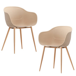 Jayden Natural Charming Beetle Dining Chair Set of 2