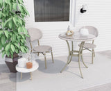 Curly White 2 Seater Rattan Outdoor Bistro Set