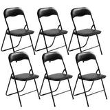 Artiss Set of 6 Portable Vinyl Folding Chair Padded Seat Steel Frame Black 6 Pack