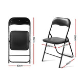 Artiss Set of 6 Portable Vinyl Folding Chair Padded Seat Steel Frame Black 6 Pack