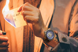 Men Premium Self-Winding Transparent Body Ambila Ebony Wood Watches