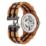 Men Dual Wheel Automatic Ambila Wood Watch