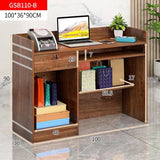 Impressions Reception Desk Counter with Shelves (Walnut)