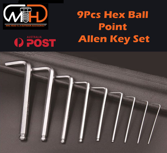 9pcs LONG Arm Allen Keys Set Metric Ball End Driver Hex Allan Allen Kit