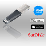 SANDISK IXPAND IMINI FLASH DRIVE SDIX40N 128GB GREY IOS USB 3.0