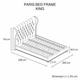 Paris Bedframe King Size Beige color