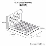 Paris Bedframe Queen Size Beige