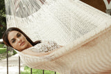 Queen Size Outdoor Cotton Hammock in Cream