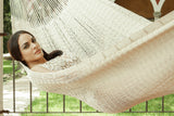 Queen Size Outdoor Cotton Hammock in Cream