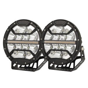 Pair 9inch CREE LED Driving Lights Spotlights Spot Flood Combo 4x4 OffRoad SUV Automotive