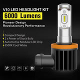 Pair LED Headlight Kit Driving Lamp H11 High Low Beam Globe bulbs upgrade deisgn