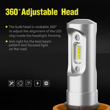 Pair LED Headlight Kit Driving Lamp H11 High Low Beam Globe bulbs upgrade deisgn