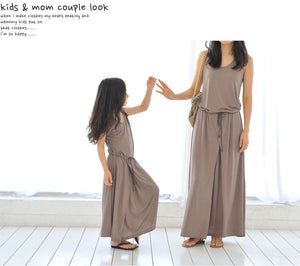 Family Matching Outfit Mother And Daughter Family Prom Dresses Summer Fashion Long Modal Child Clothes Teenager Girls Maxi Dress