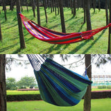 Portable Hammock Outdoor Garden Hammock Hanging Bed for Home Travel Camping Hiking Swing Canvas Stripe Hammock Red