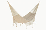 Deluxe Outdoor Cotton Mexican Hammock  in Cream Colour Queen Size