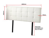 PU Leather King Bed Deluxe Headboard Bedhead - White