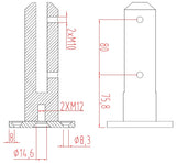 Frameless Pool Glass Fencing Clamps Spigots