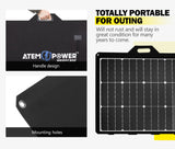 ATEM POWER 12V 120W Folding Solar Panel Blanket Kit Mono Camping Caravan