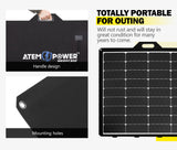 ATEM POWER 200W 12V Portable Folding Solar Panel Blanket Kit Mono Camping