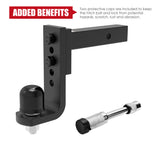 Adjustable Drop Towbar Tow Bar Ball Mount Tongue 2" Hitch Trailer Car 600LBS 4WD