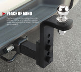 Adjustable Drop Towbar Tow Bar Ball Mount Tongue 2" Hitch Trailer Car 600LBS 4WD