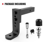 Adjustable Drop Towbar Tow Bar Ball Mount Tongue 2" Hitch Trailer Car 600LBS 4WD