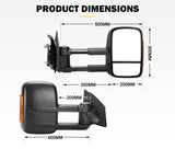 SAN HIMA Pair Towing Mirrors Extendable for Mazda BT-50 2012-ON