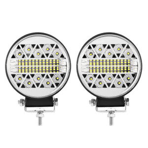 Pair 4Inch Led Driving Lights Round Work Spot Flood Work Driving Lamp Offroad