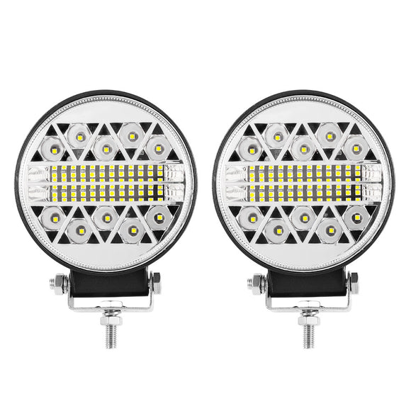 Pair 4Inch Led Driving Lights Round Work Spot Flood Work Driving Lamp Offroad